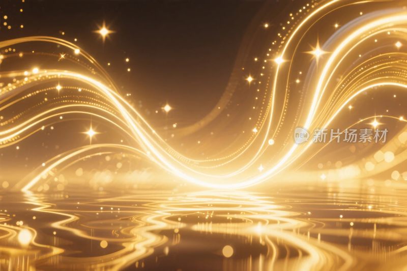 金色光效光带插画
