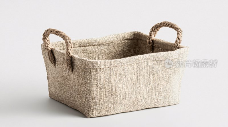 麻布提手收纳筐