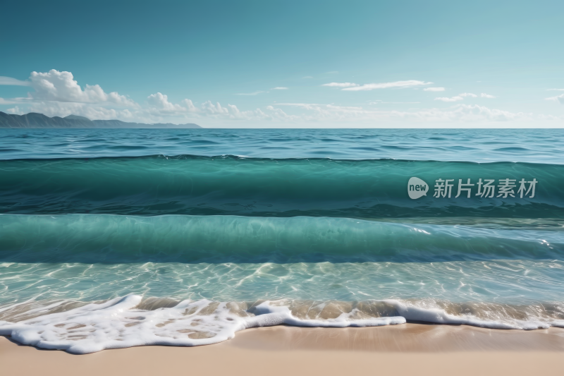 海滩上涌来一阵海浪风景图片