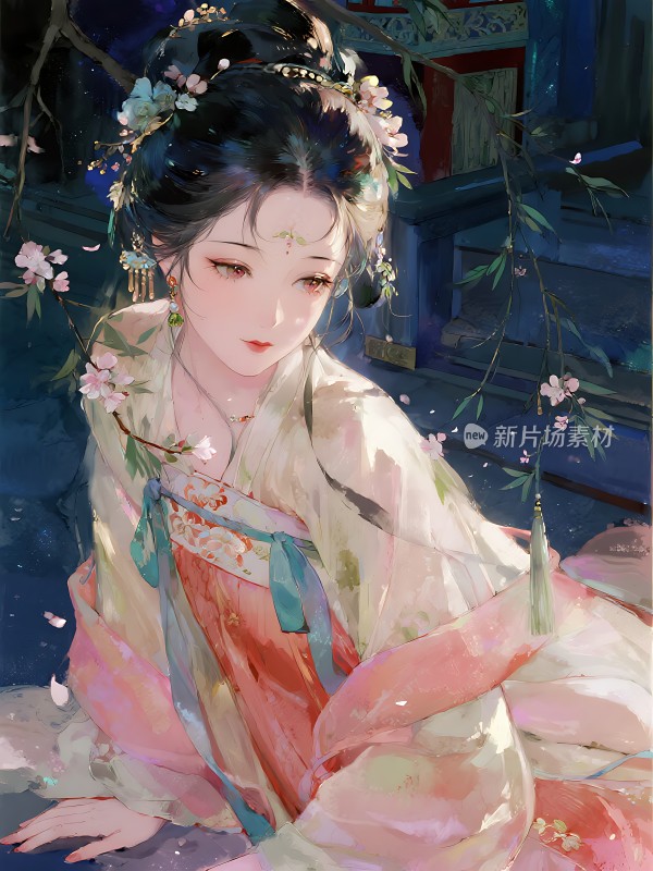 花影轻舞古风佳人