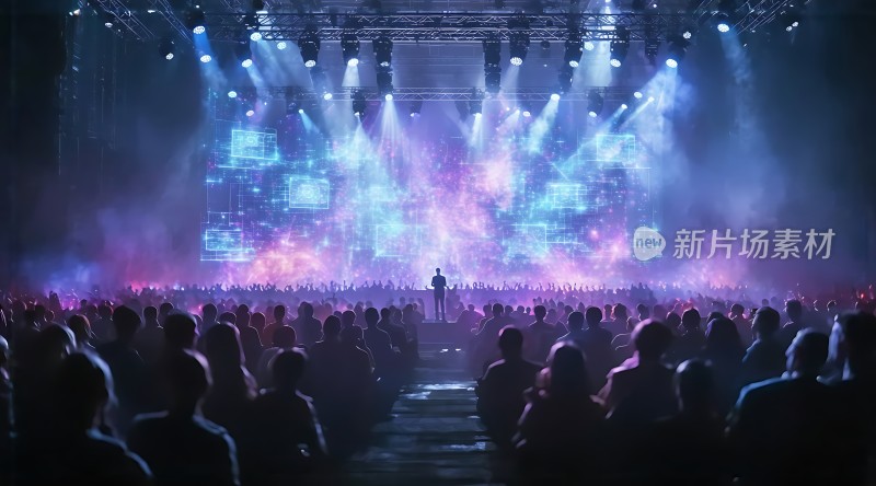 舞台灯光璀璨观众热情高涨