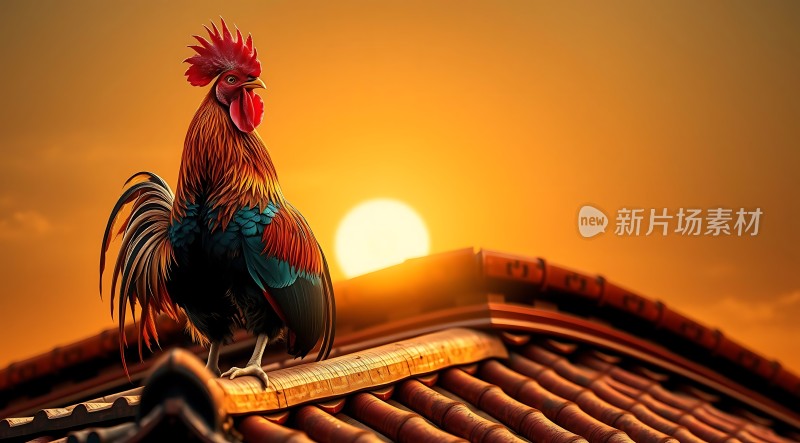 雄鸡报晓迎朝阳