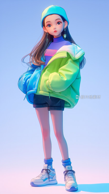 3D卡通多巴胺少女