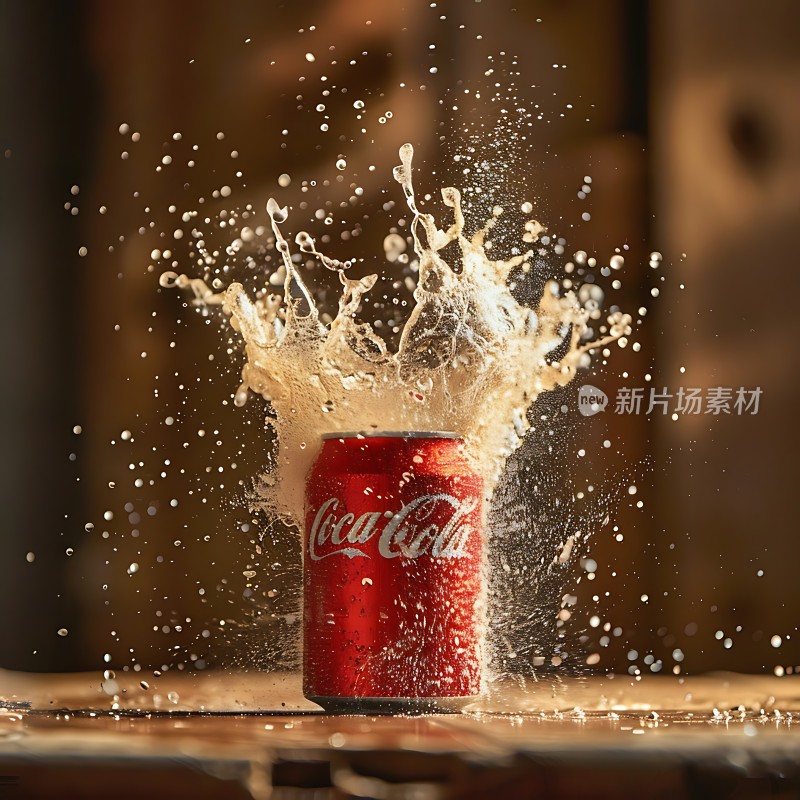 可口可乐溅起的水花