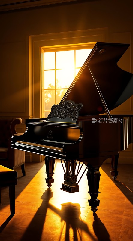 阳光下的钢琴