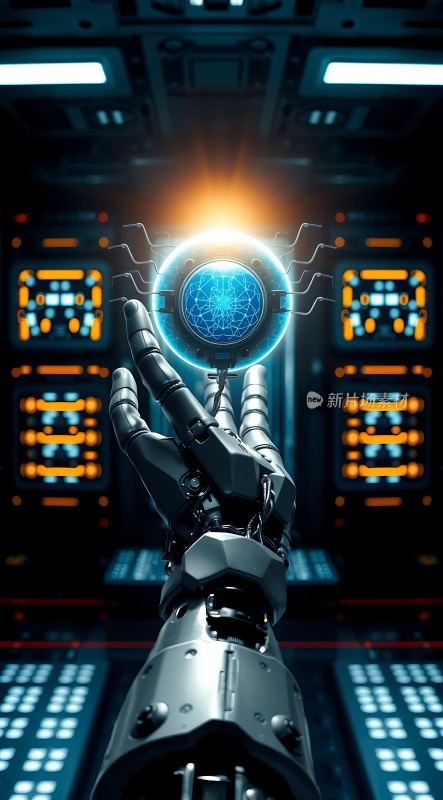 机械臂托举智能球科技感十足