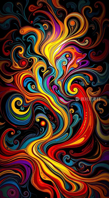 色彩漩涡抽象艺术之美