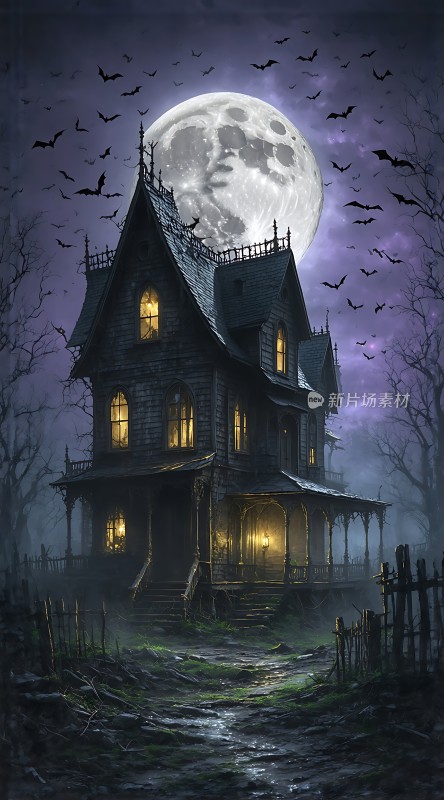 万鬼夜行月光下的恐怖古宅