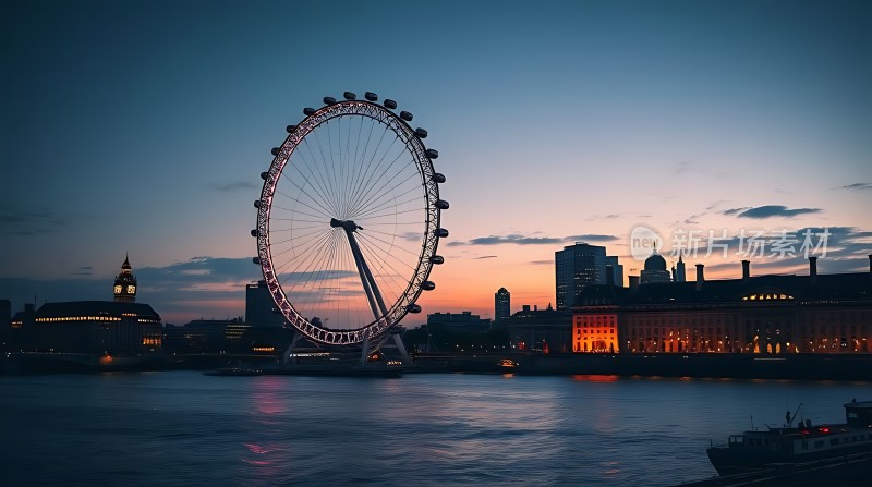 伦敦眼黄昏美景