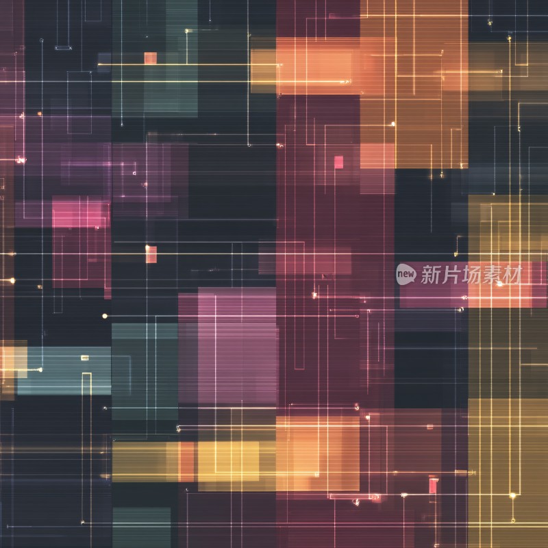 多彩方块几何插画背景