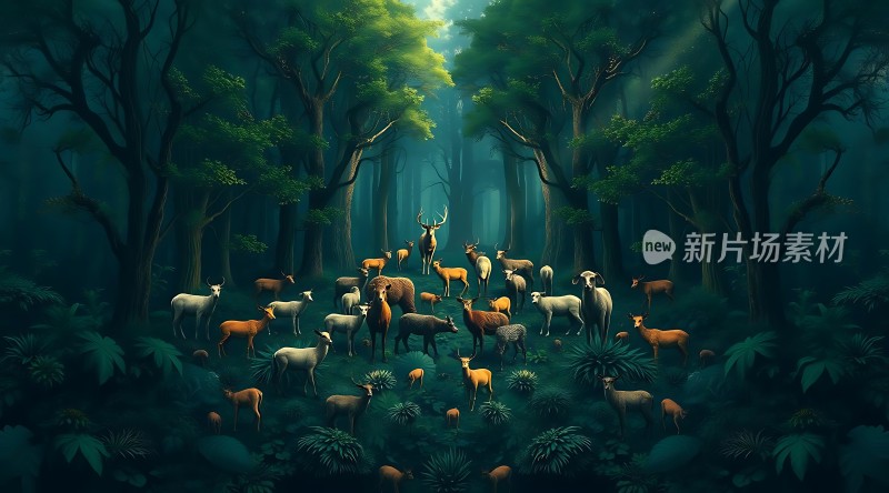 森林鹿群
