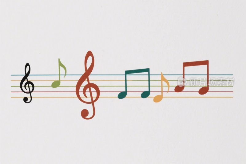 彩色音乐音符插画