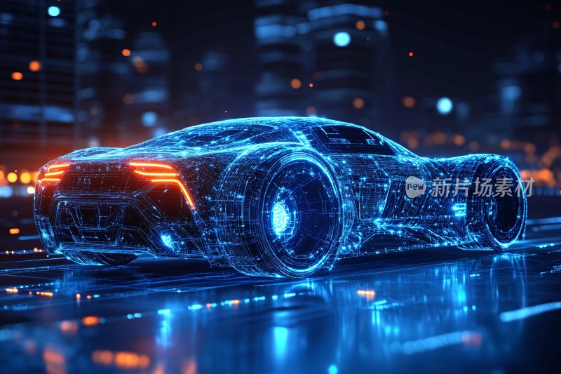 科技感炫酷未来跑车插画