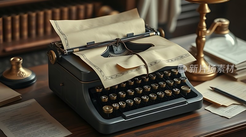 复古打字机与经典办公场景