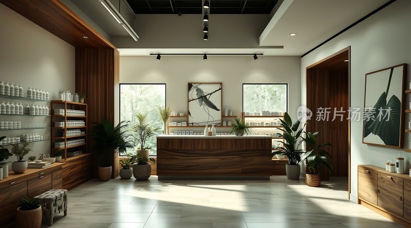 现代简约植物主题店铺