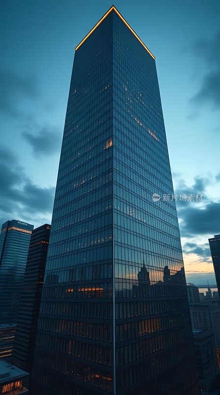 摩天大楼夜幕下的璀璨光芒