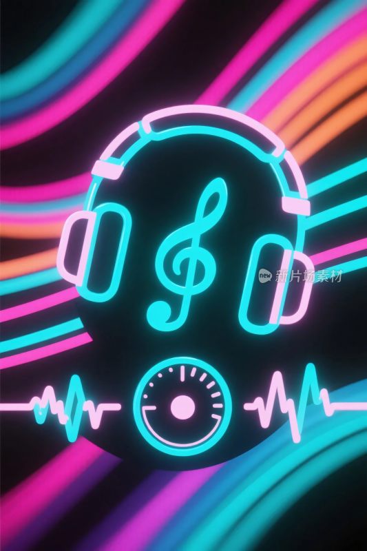 霓虹音乐插画