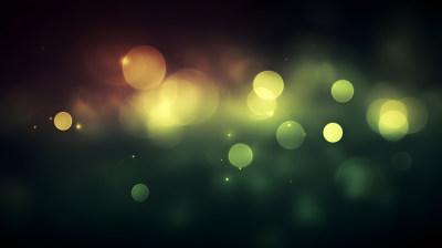 抽象绿色和金色散景灯背景 抽象绿色和金色散景灯背景