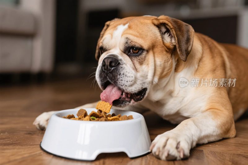 狗狗食盆进食图