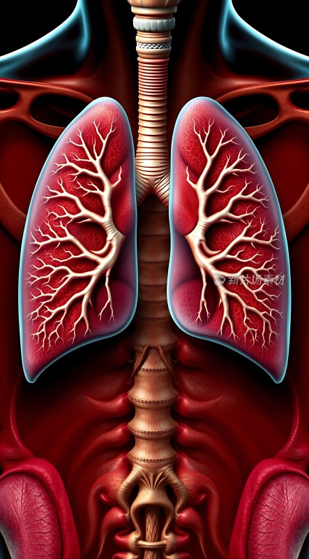 肺部血管系统解剖图