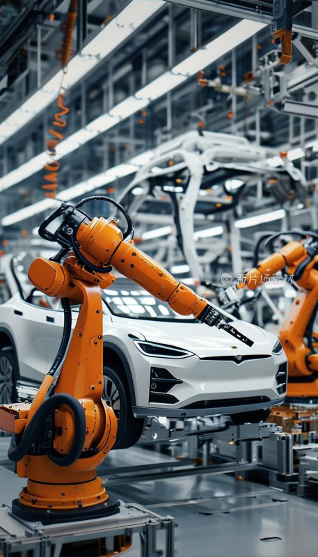 现代工厂机械组装