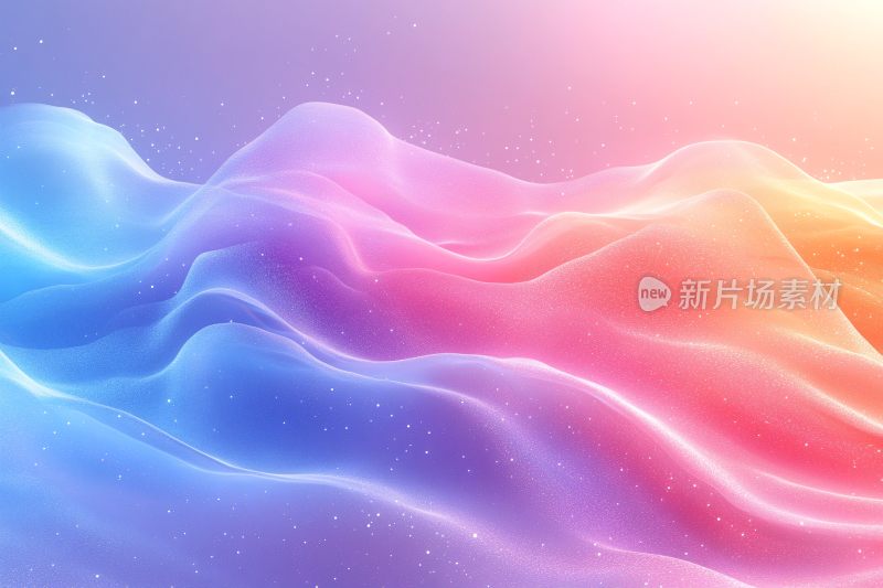 梦幻渐变色彩波浪背景图