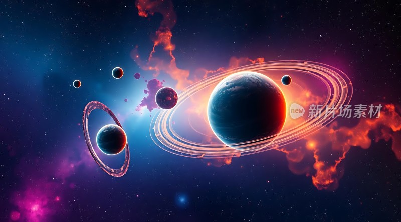 宇宙奇观行星环与星云