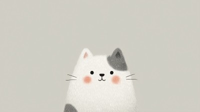 可爱的灰白猫咪插画 可爱的灰白猫咪插画