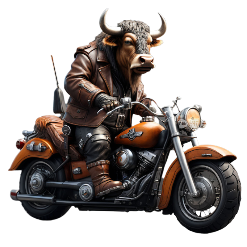 十二生肖动物哈雷机车摩托车骑手牛