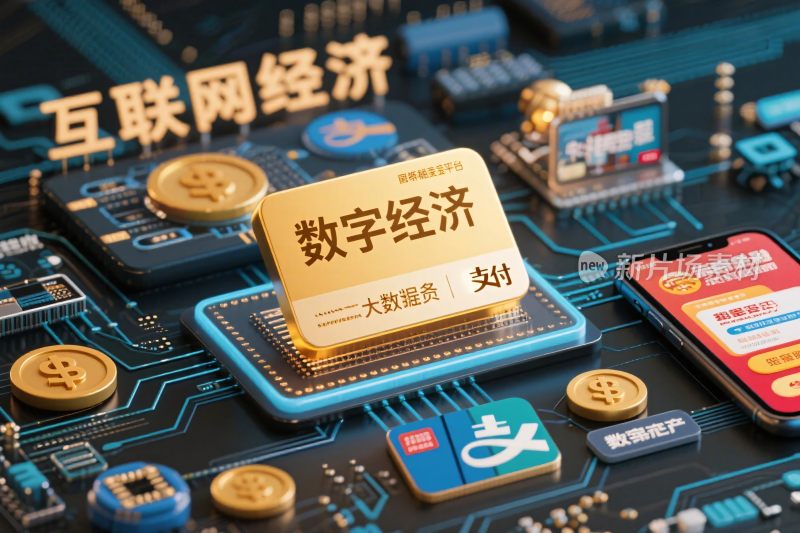 数字经济科技插画