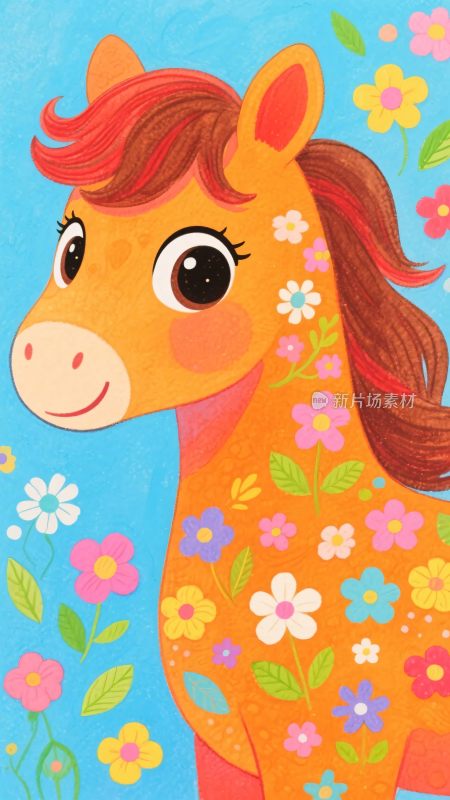 卡通小马插画