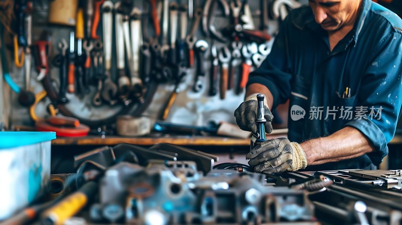 机械师专注修理零件