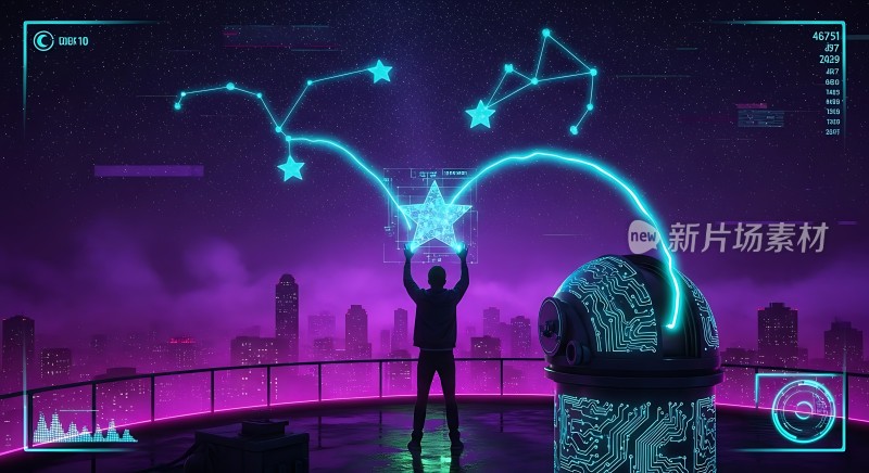 新片场素材科技与星空下的探索