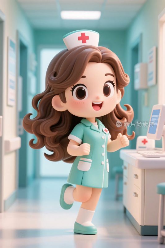 卡通护士角色插画