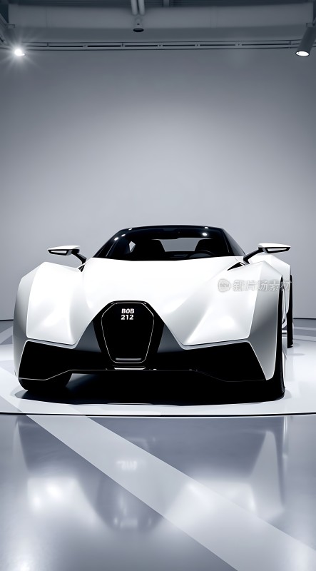 未来座驾白色流线型跑车科技感十足