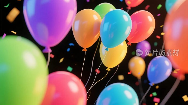 彩色气球庆祝插画