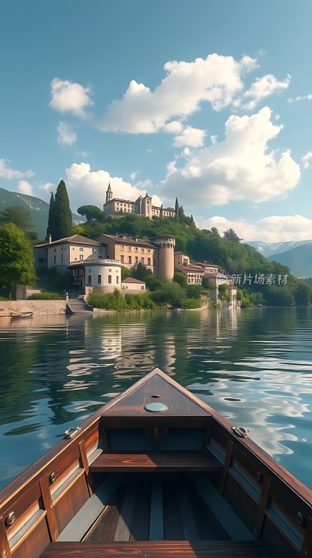 湖畔古堡静谧时光