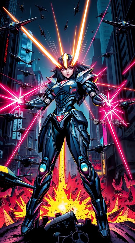 未来战士都市战火中闪耀的光芒