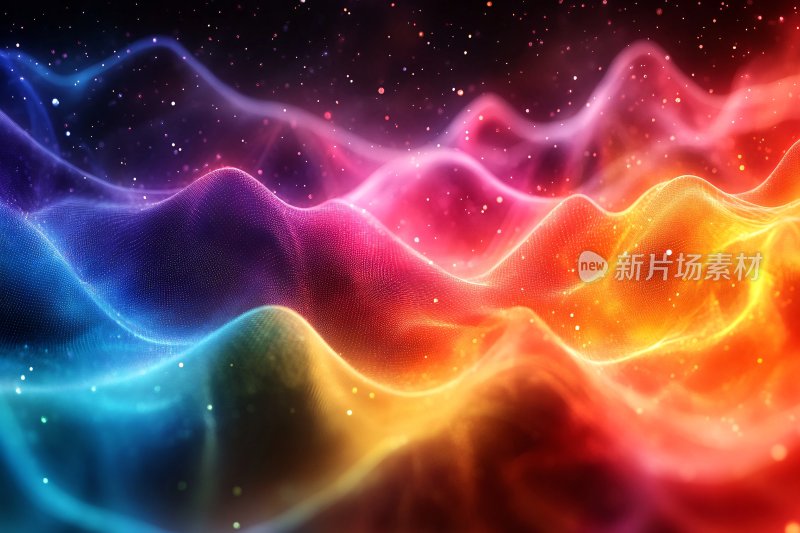 绚丽多彩的梦幻波浪背景