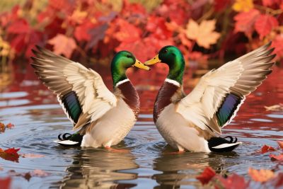 鸭子水面互动图