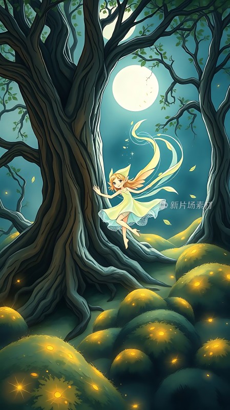 夜空下的精灵舞者