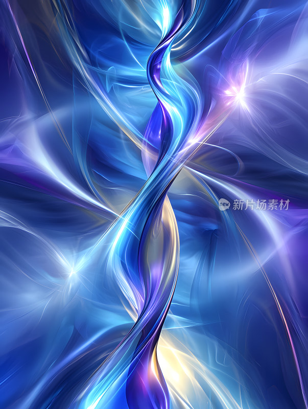 充满活力抽象蓝色和紫色漩涡图案