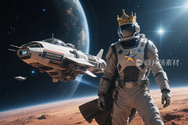 太空宇航员与星际飞船