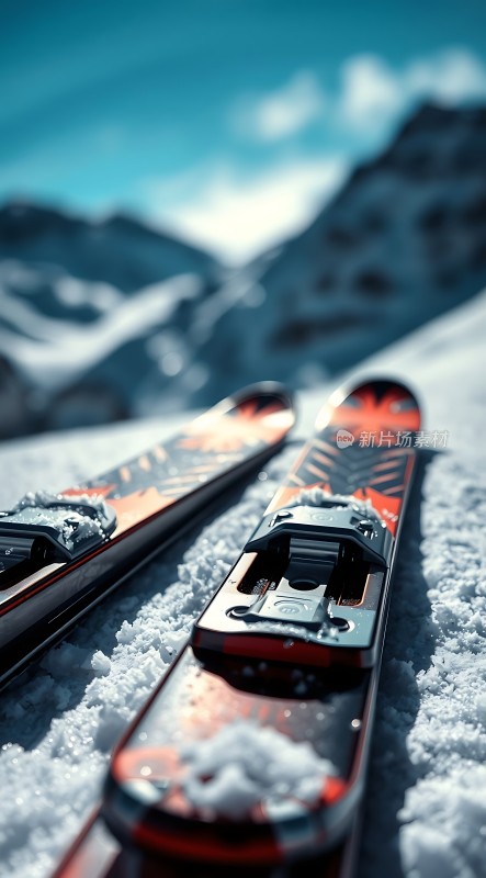 雪地上的滑雪板