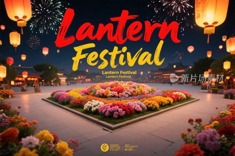 元宵节主题插画画面