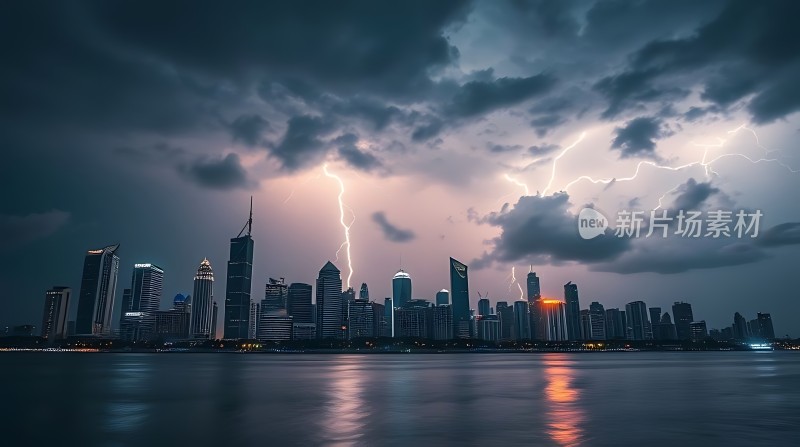 城市闪电之夜