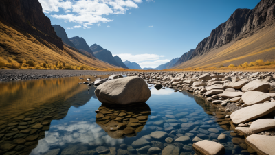 岩石在水中风景风光高清图片