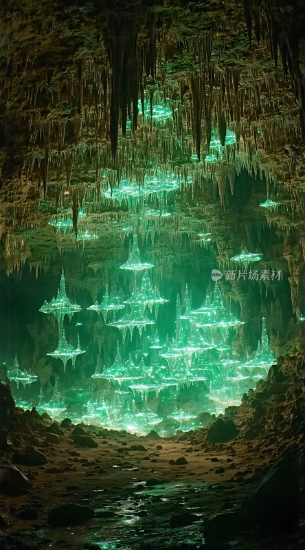 神秘洞穴中的梦幻水晶森林