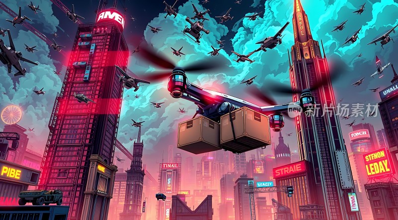 未来城市无人机配送