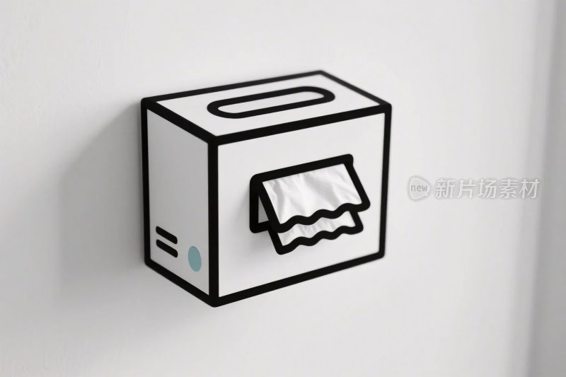 卡通纸巾盒插画